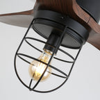Caldor Rustic Luxe Cage Ceiling Fan Light