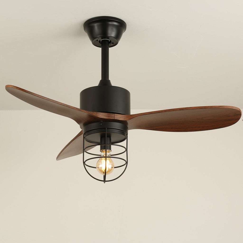 Caldor Rustic Luxe Cage Ceiling Fan Light