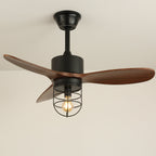Caldor Rustic Luxe Cage Ceiling Fan Light