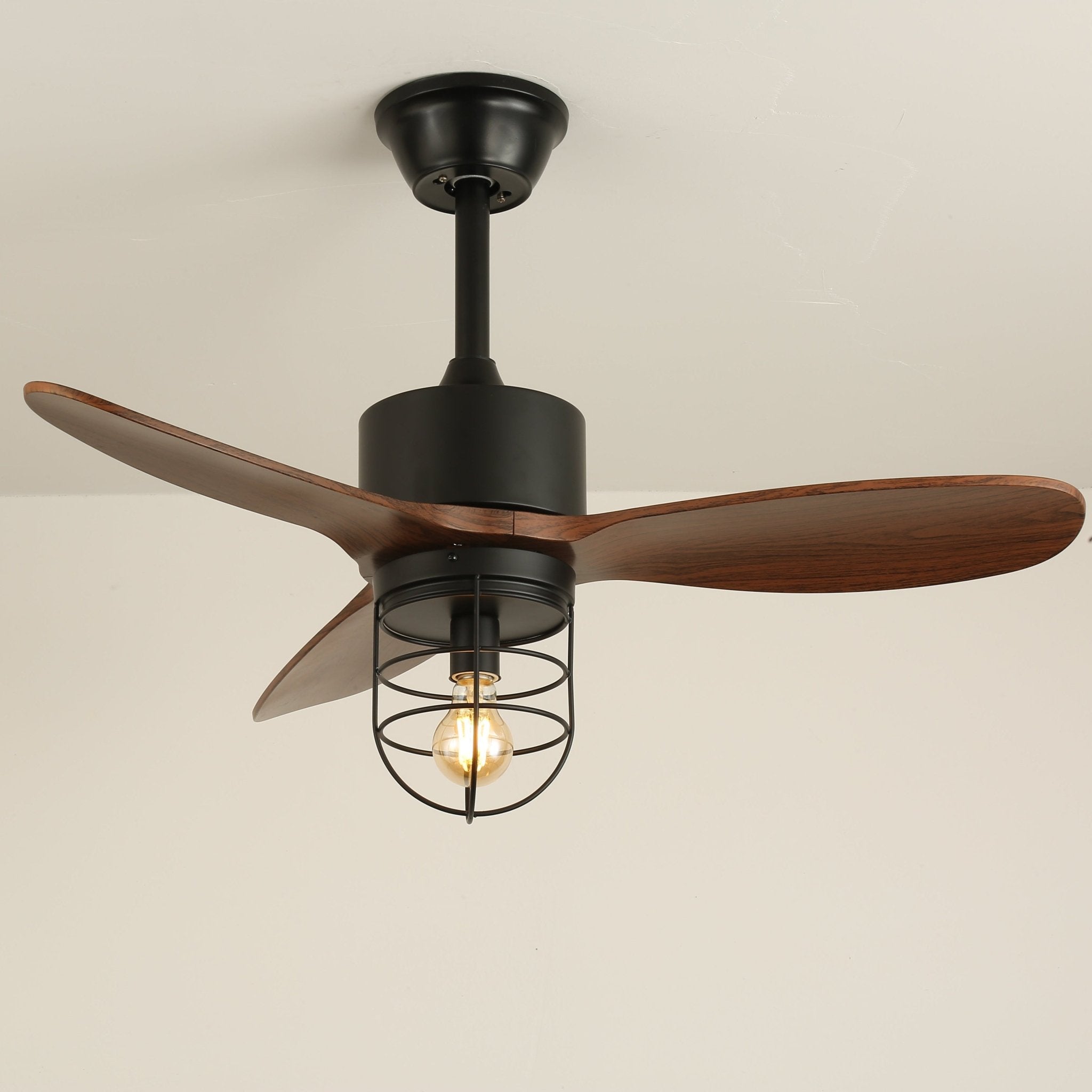 Caldor Rustic Luxe Cage Ceiling Fan Light