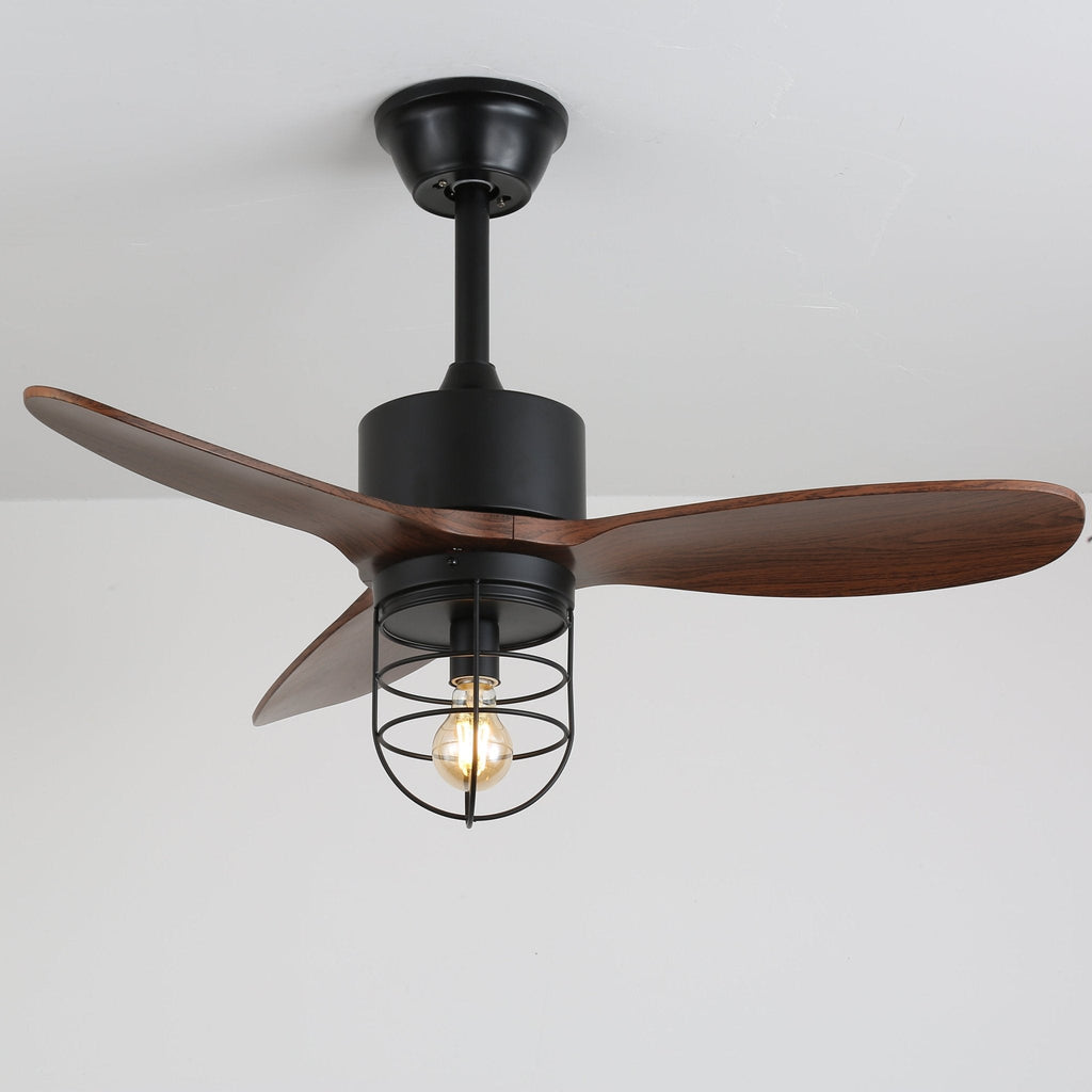 Caldor Rustic Luxe Cage Ceiling Fan Light