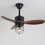 Caldor Rustic Luxe Cage Ceiling Fan Light