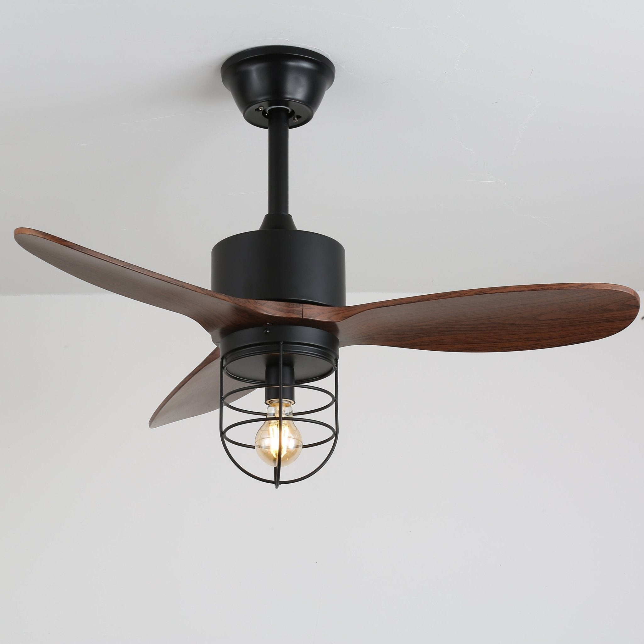 Caldor Rustic Luxe Cage Ceiling Fan Light