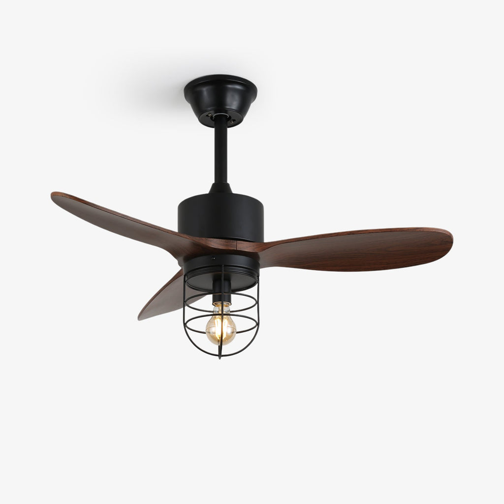 Caldor Rustic Luxe Cage Ceiling Fan Light