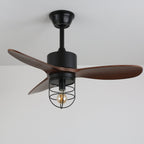 Caldor Rustic Luxe Cage Ceiling Fan Light