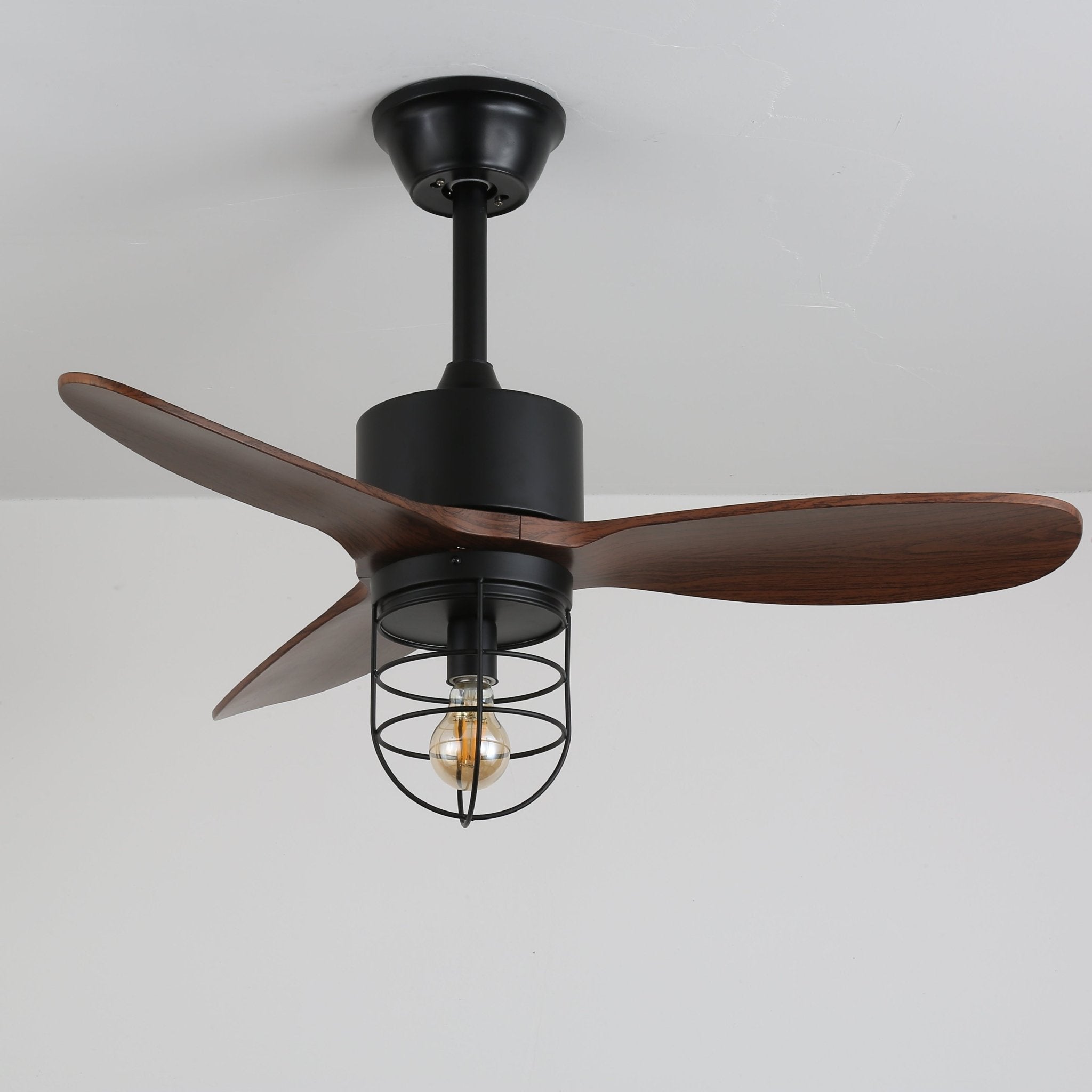 Caldor Rustic Luxe Cage Ceiling Fan Light