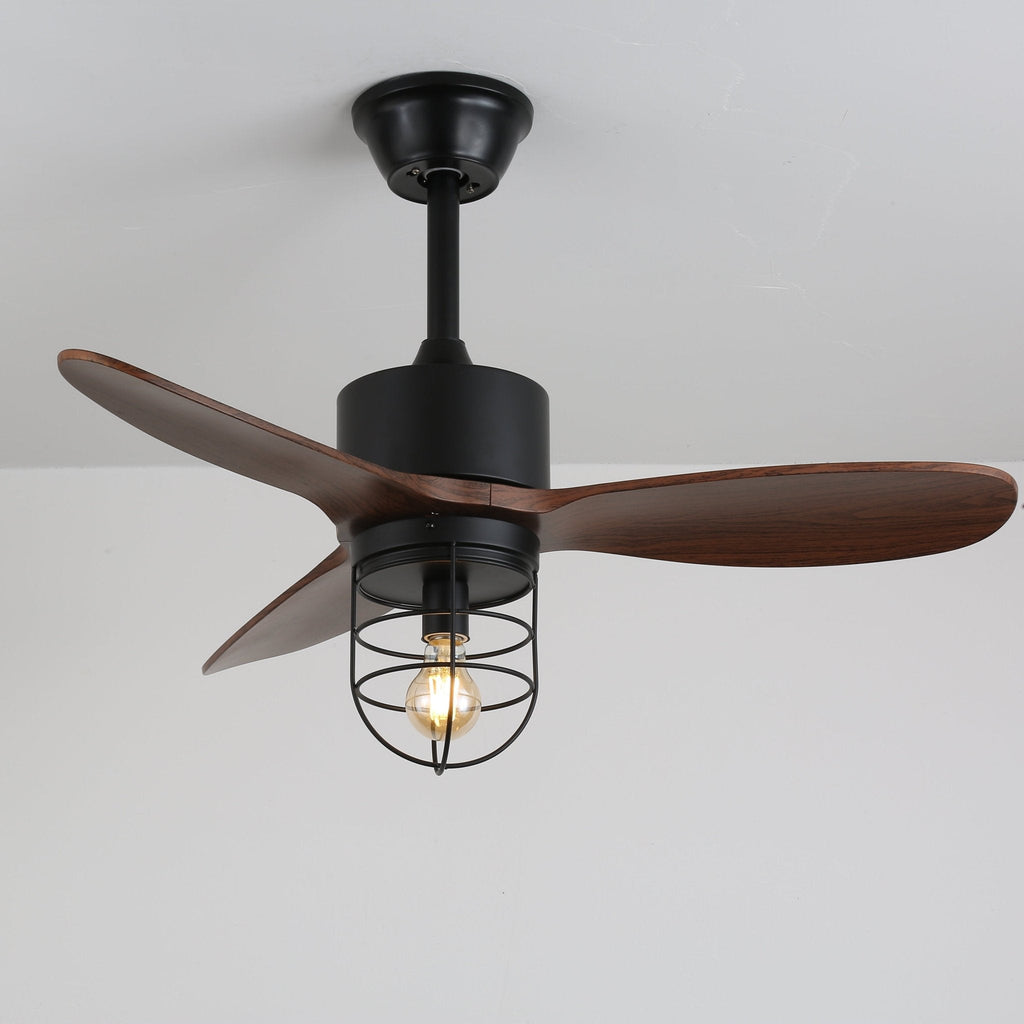 Caldor Rustic Luxe Cage Ceiling Fan Light