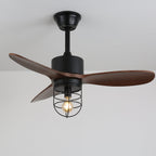 Caldor Rustic Luxe Cage Ceiling Fan Light