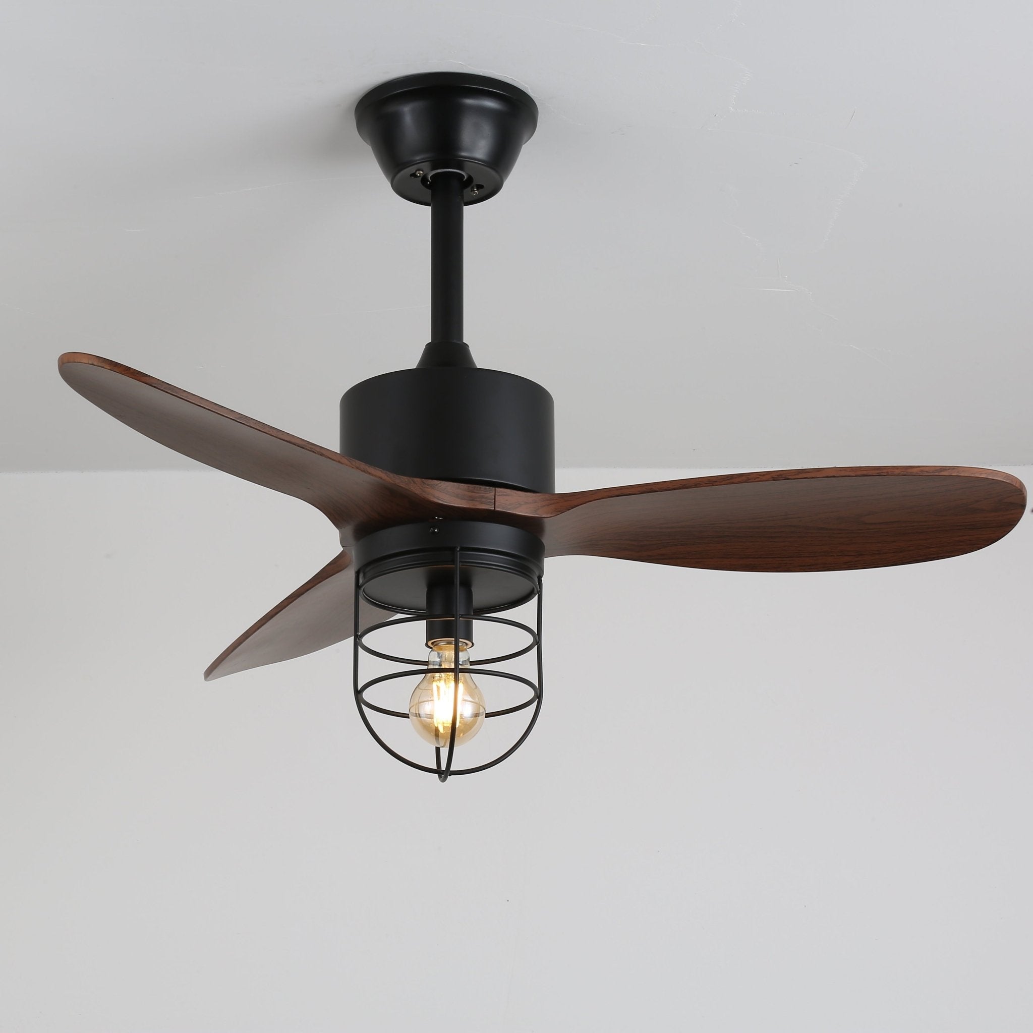 Caldor Rustic Luxe Cage Ceiling Fan Light