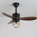 Caldor Rustic Luxe Cage Ceiling Fan Light