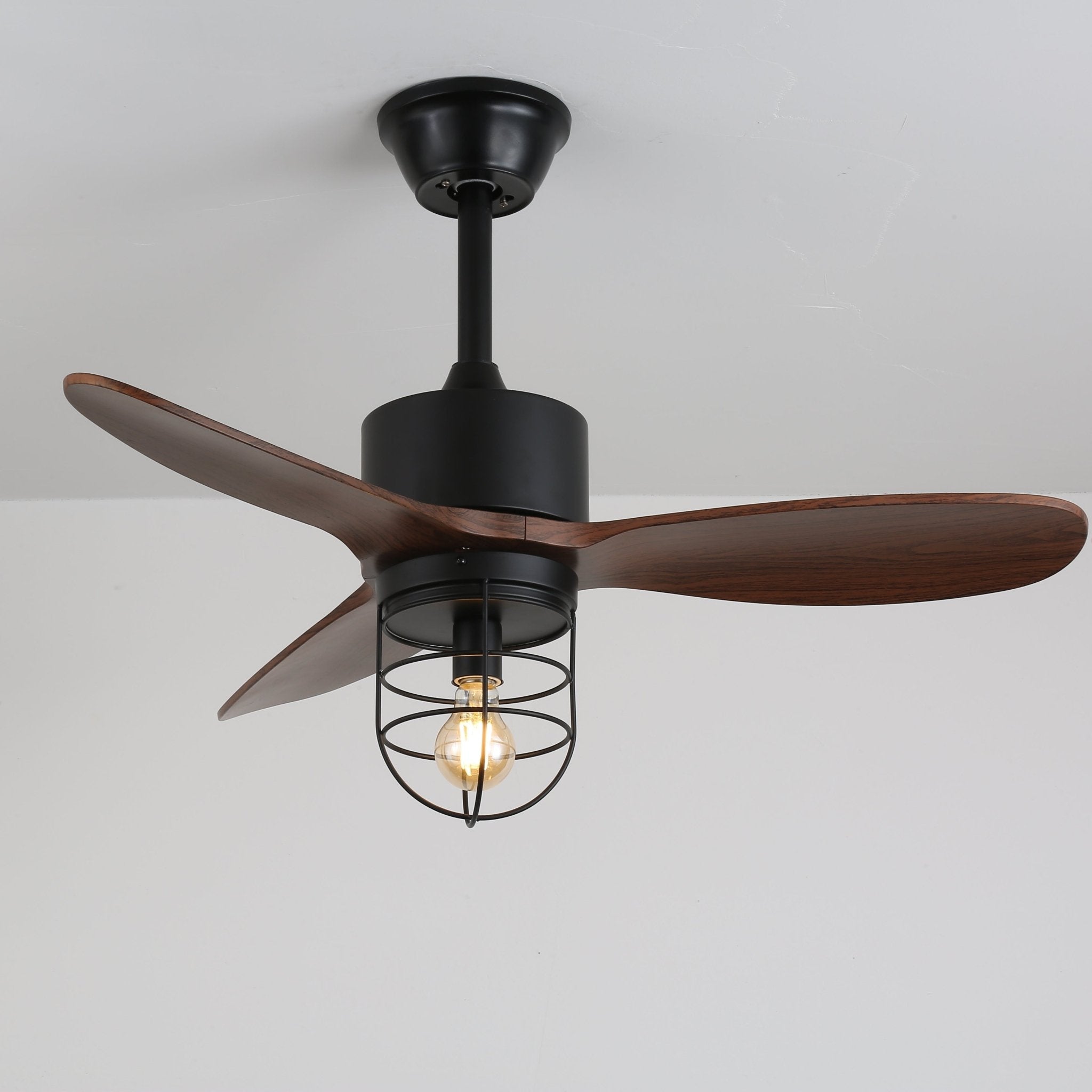 Caldor Rustic Luxe Cage Ceiling Fan Light