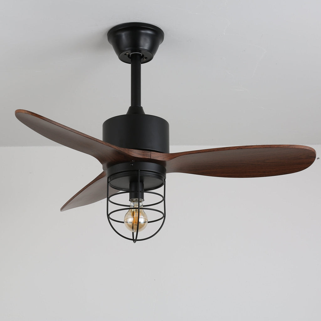Caldor Rustic Luxe Cage Ceiling Fan Light