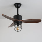 Caldor Rustic Luxe Cage Ceiling Fan Light
