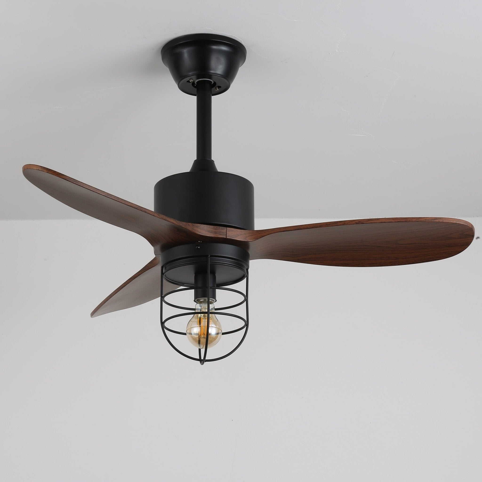 Caldor Rustic Luxe Cage Ceiling Fan Light