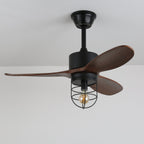 Caldor Rustic Luxe Cage Ceiling Fan Light