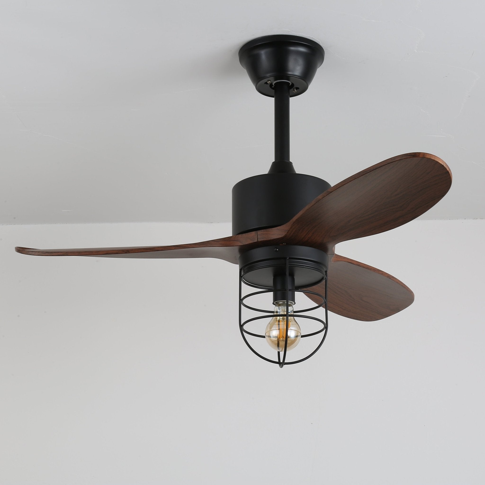 Caldor Rustic Luxe Cage Ceiling Fan Light