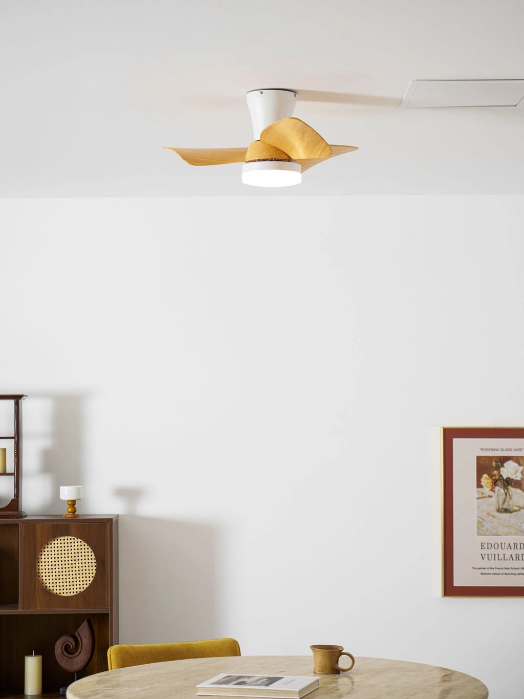 Calix Walnut Woodgrain Ceiling Fan Light
