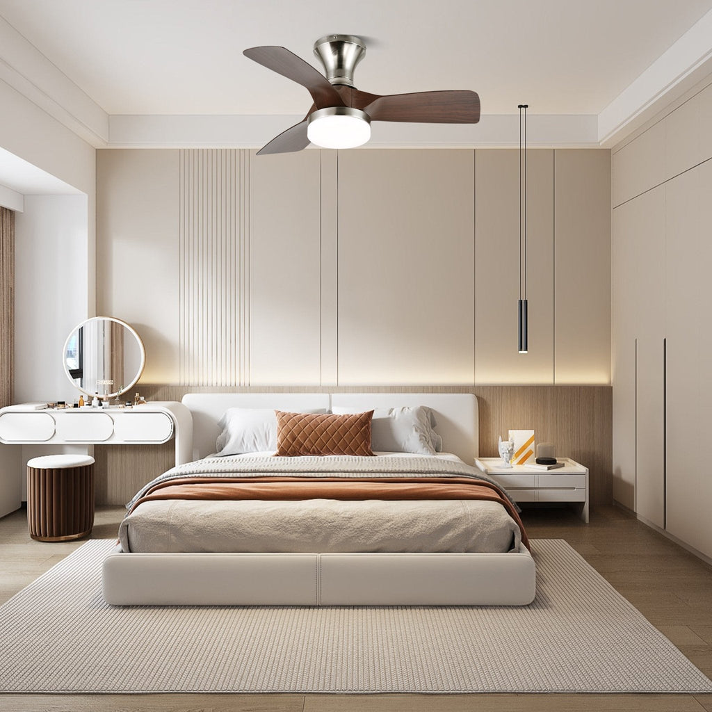 Calix Walnut Woodgrain Ceiling Fan Light