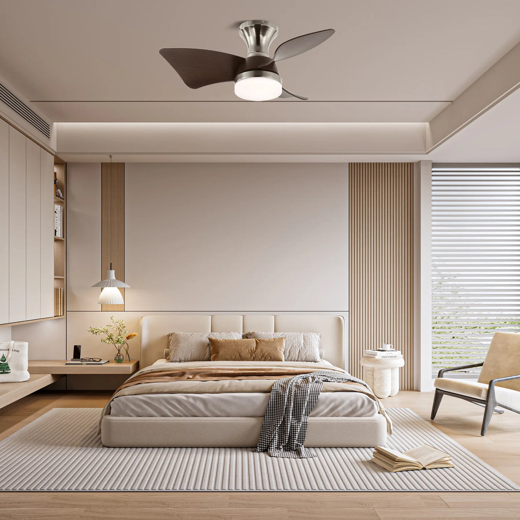 Calix Walnut Woodgrain Ceiling Fan Light
