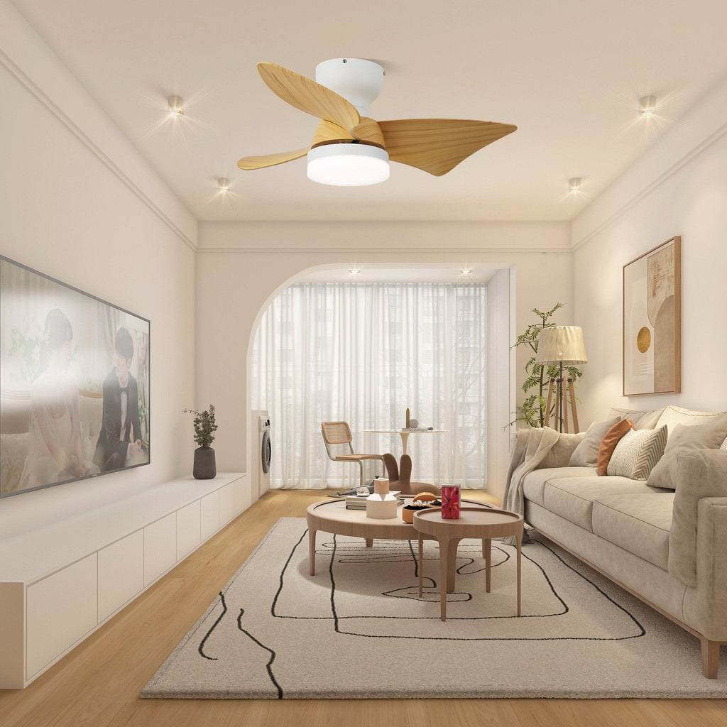 Calix Walnut Woodgrain Ceiling Fan Light