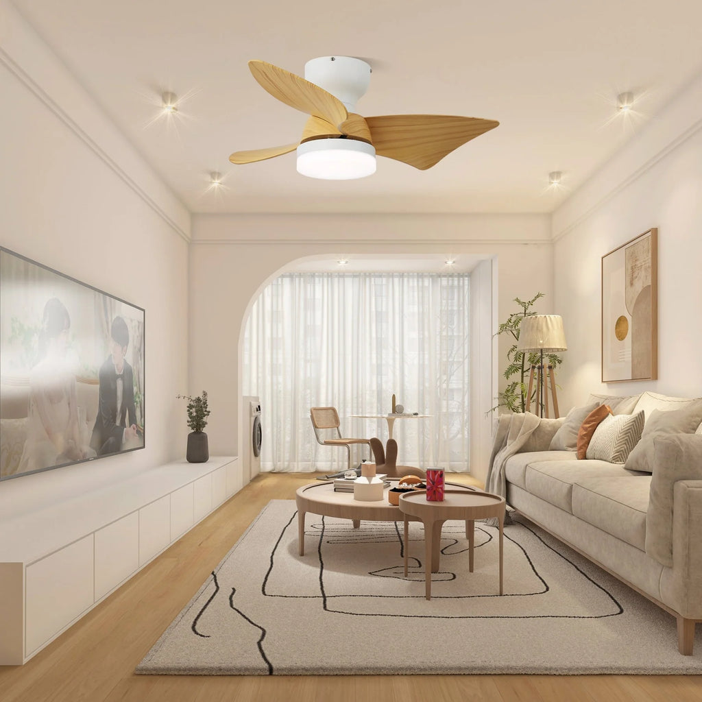 Calix Walnut Woodgrain Ceiling Fan Light