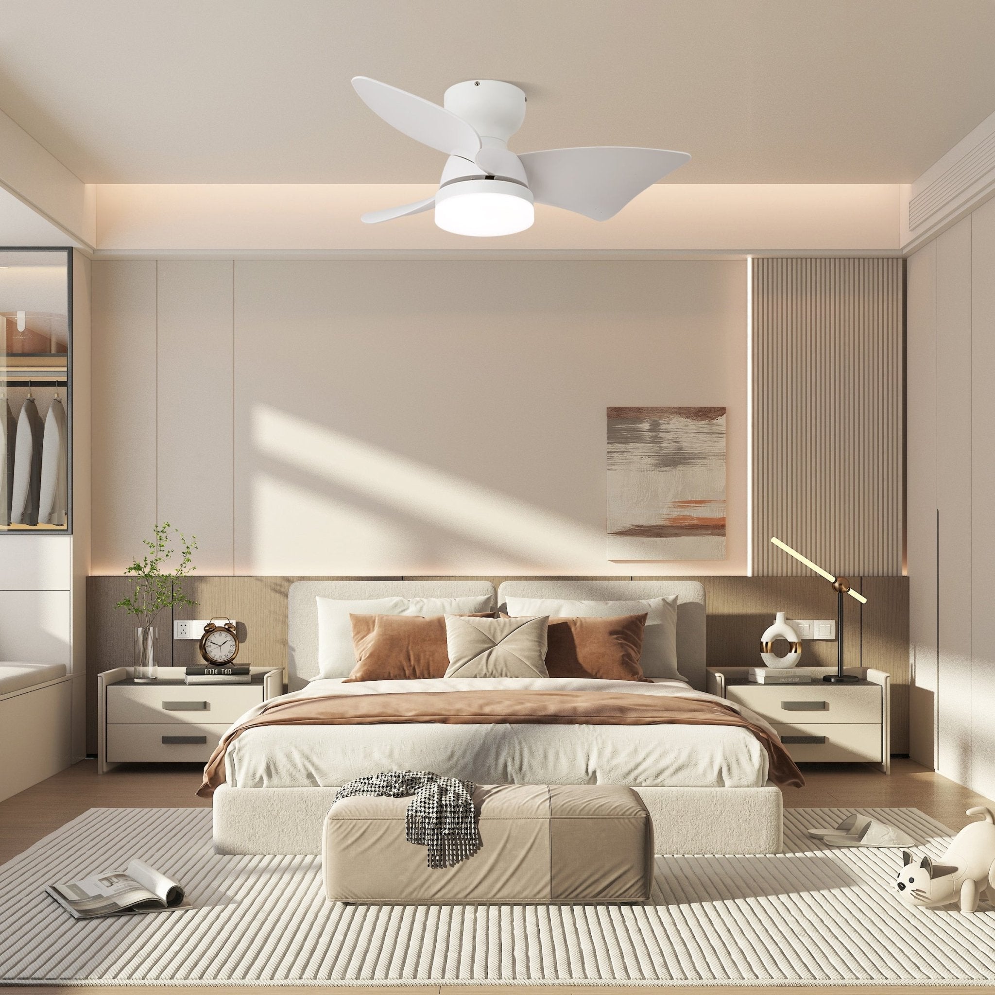 Calix Walnut Woodgrain Ceiling Fan Light