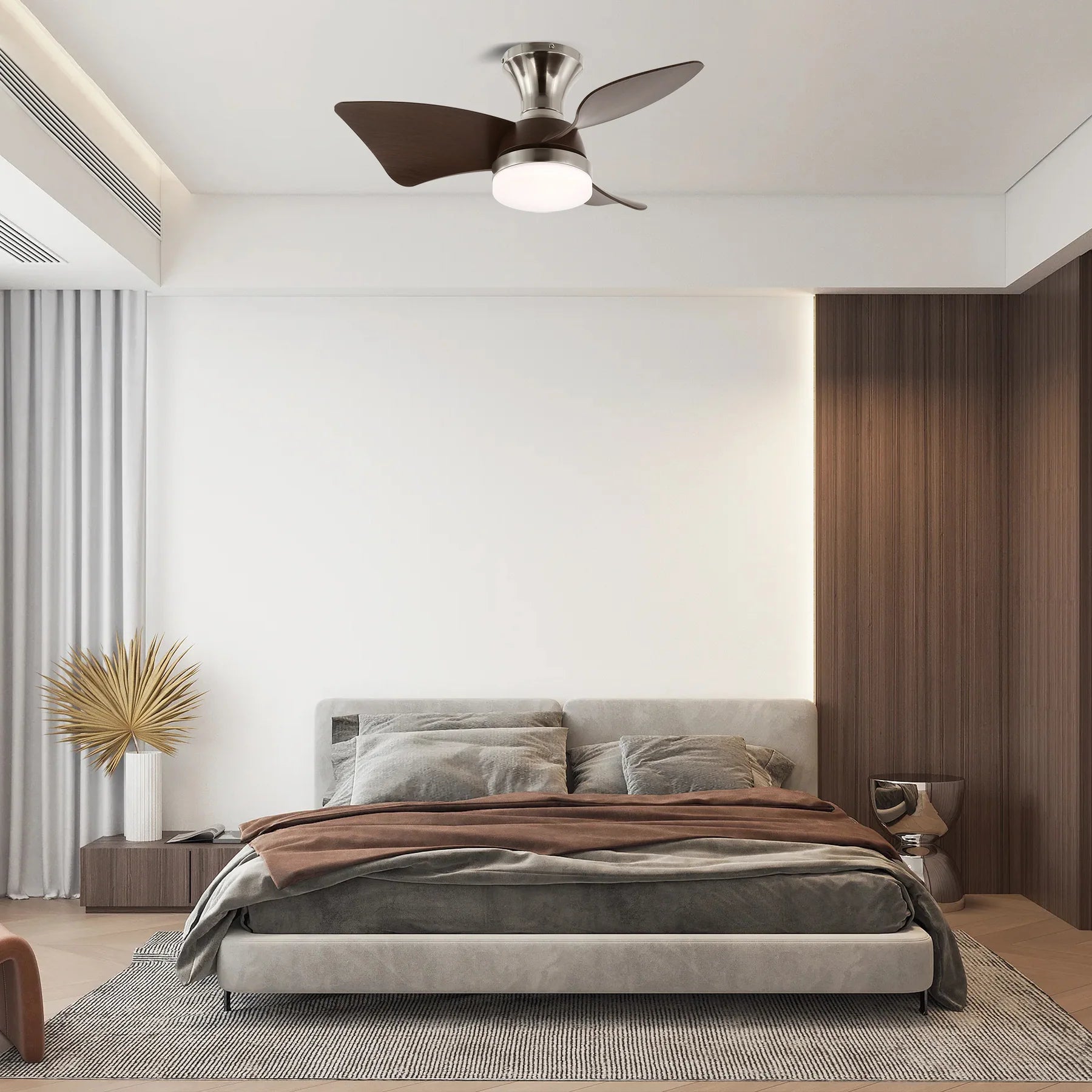 Calix Walnut Woodgrain Ceiling Fan Light