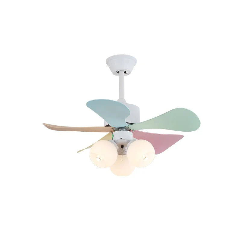 Candy Breeze Colorful Petal Glass Ceiling Fan Light