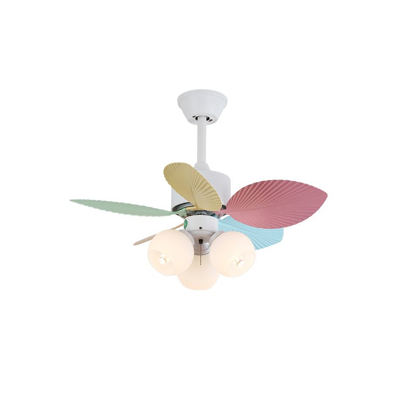 Candy Breeze Colorful Petal Glass Ceiling Fan Light
