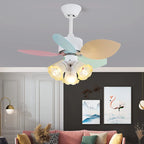 Candy Breeze Colorful Petal Glass Ceiling Fan Light