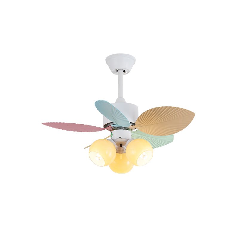 Candy Breeze Colorful Petal Glass Ceiling Fan Light