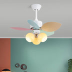 Candy Breeze Colorful Petal Glass Ceiling Fan Light