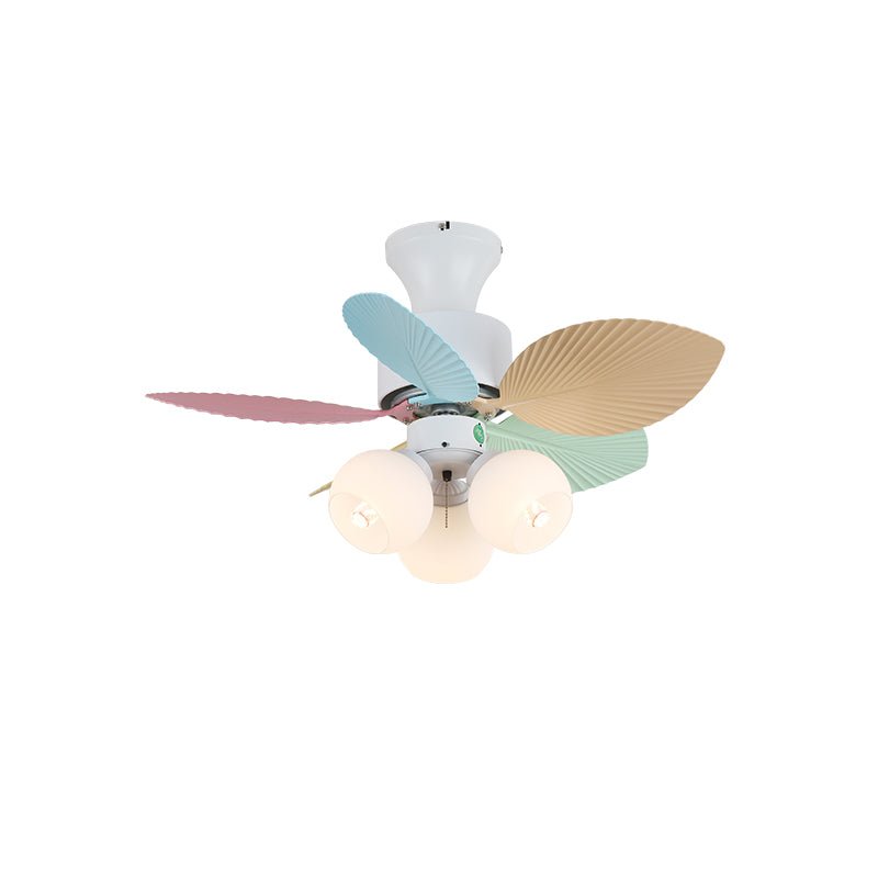 Candy Breeze Colorful Petal Glass Ceiling Fan Light