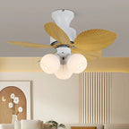 Candy Breeze Colorful Petal Glass Ceiling Fan Light