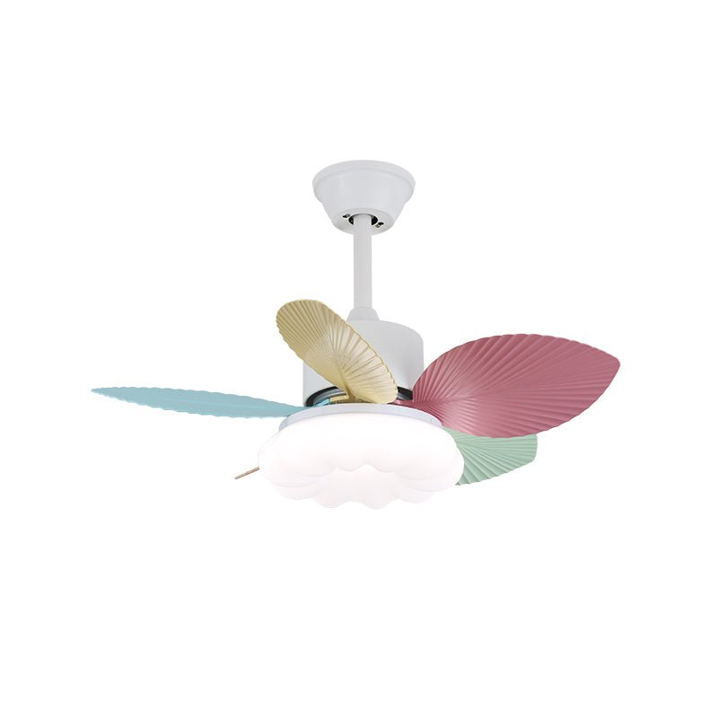 Candy Breeze Colorful Petal Glass Ceiling Fan Light