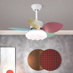 Candy Breeze Colorful Petal Glass Ceiling Fan Light
