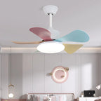 Candy Breeze Colorful Petal Glass Ceiling Fan Light