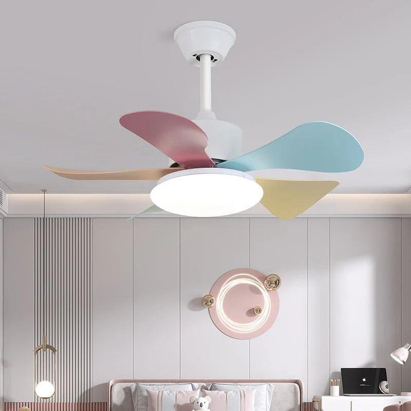 Candy Breeze Colorful Petal Glass Ceiling Fan Light