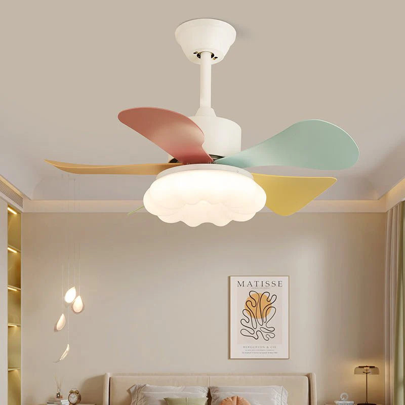 Candy Breeze Colorful Petal Glass Ceiling Fan Light