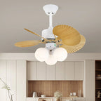 Candy Breeze Colorful Petal Glass Ceiling Fan Light