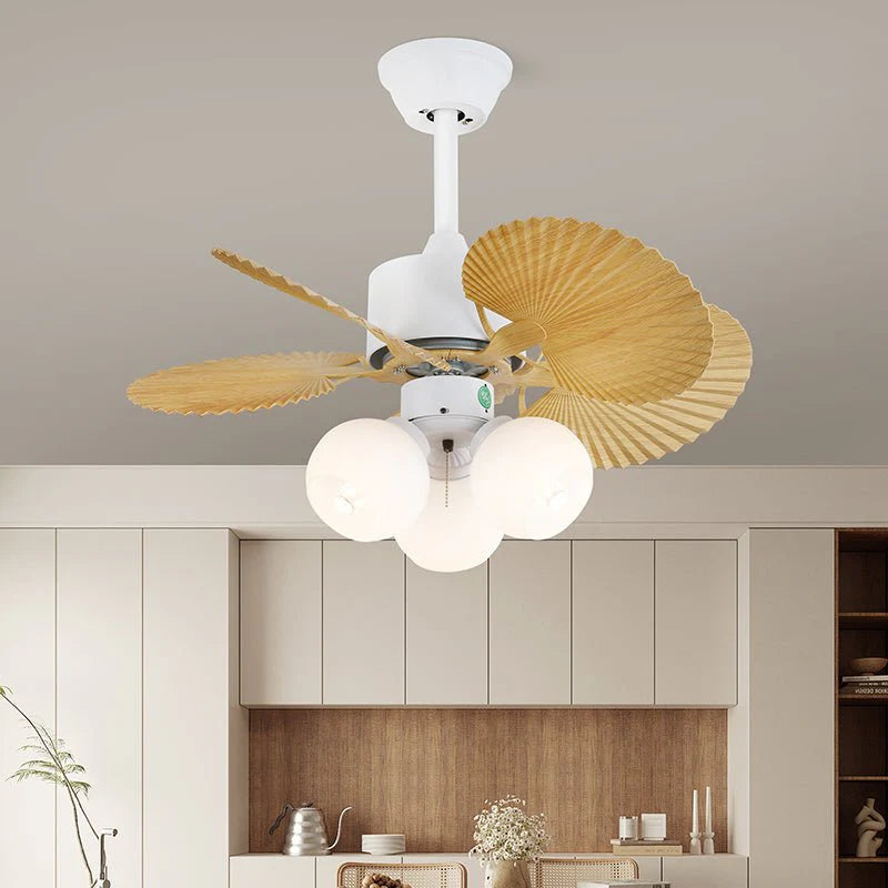 Candy Breeze Colorful Petal Glass Ceiling Fan Light