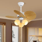 Candy Breeze Colorful Petal Glass Ceiling Fan Light