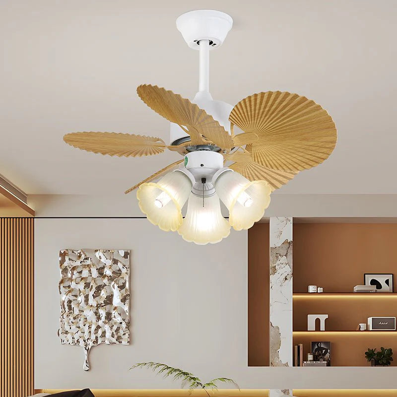Candy Breeze Colorful Petal Glass Ceiling Fan Light