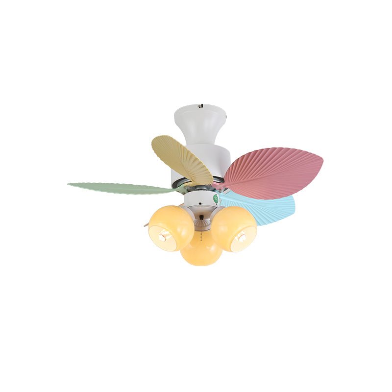 Candy Breeze Colorful Petal Glass Ceiling Fan Light