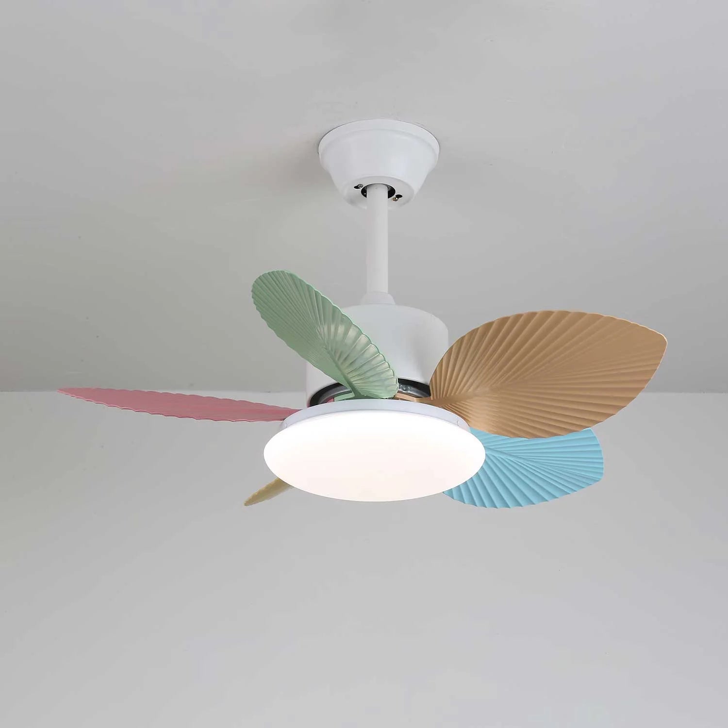 Candy Breeze Colorful Petal Glass Ceiling Fan Light