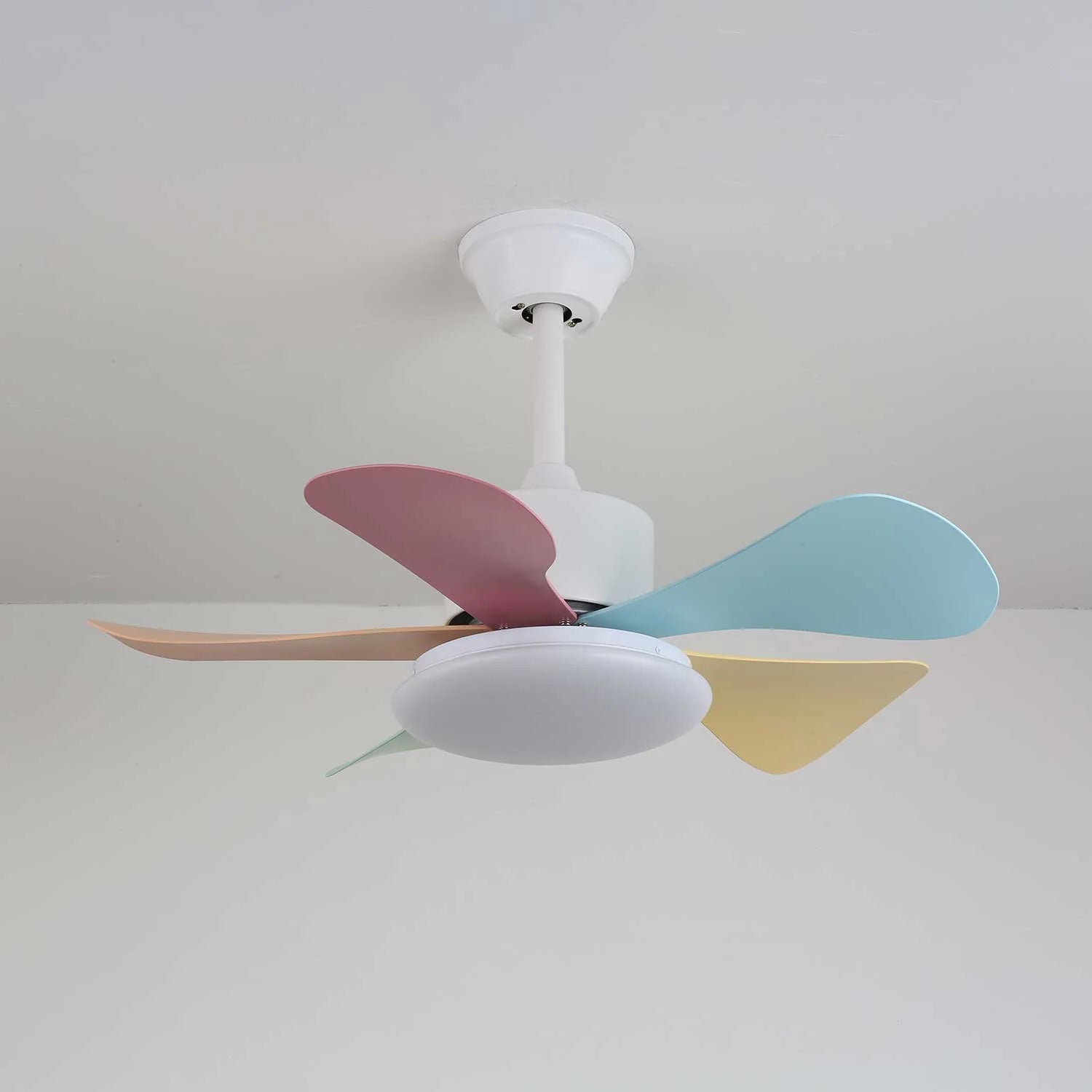 Candy Breeze Colorful Petal Glass Ceiling Fan Light