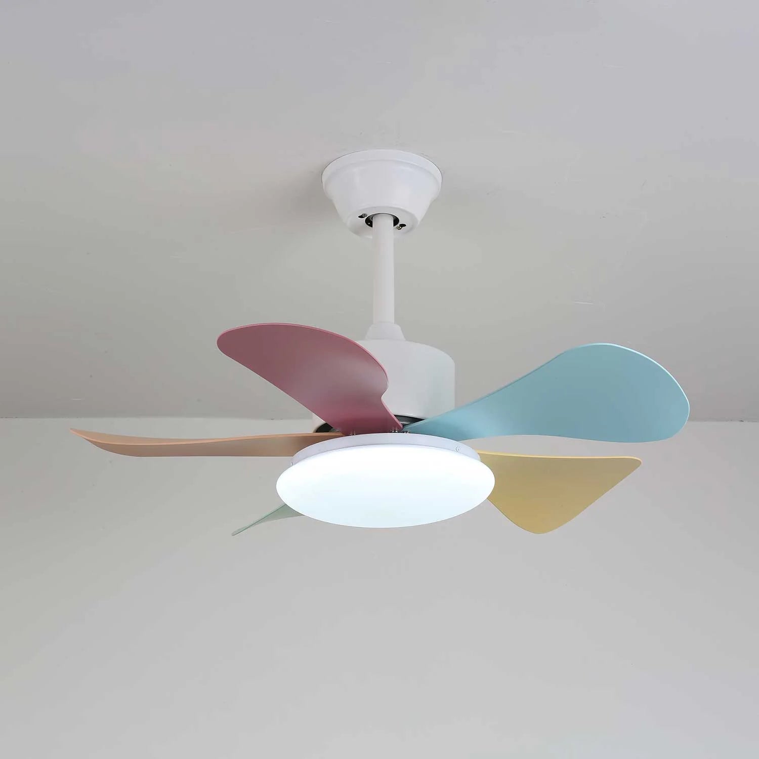 Candy Breeze Colorful Petal Glass Ceiling Fan Light