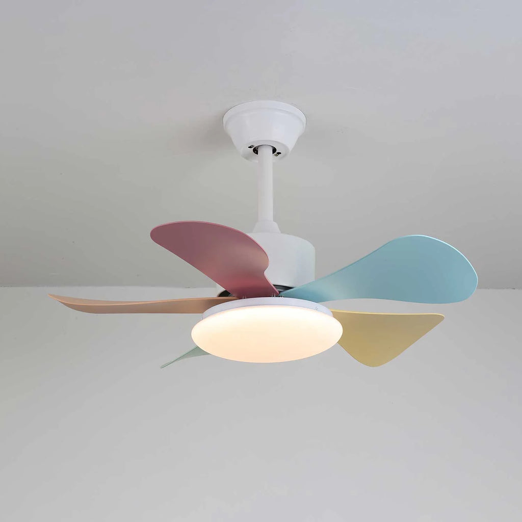 Candy Breeze Colorful Petal Glass Ceiling Fan Light