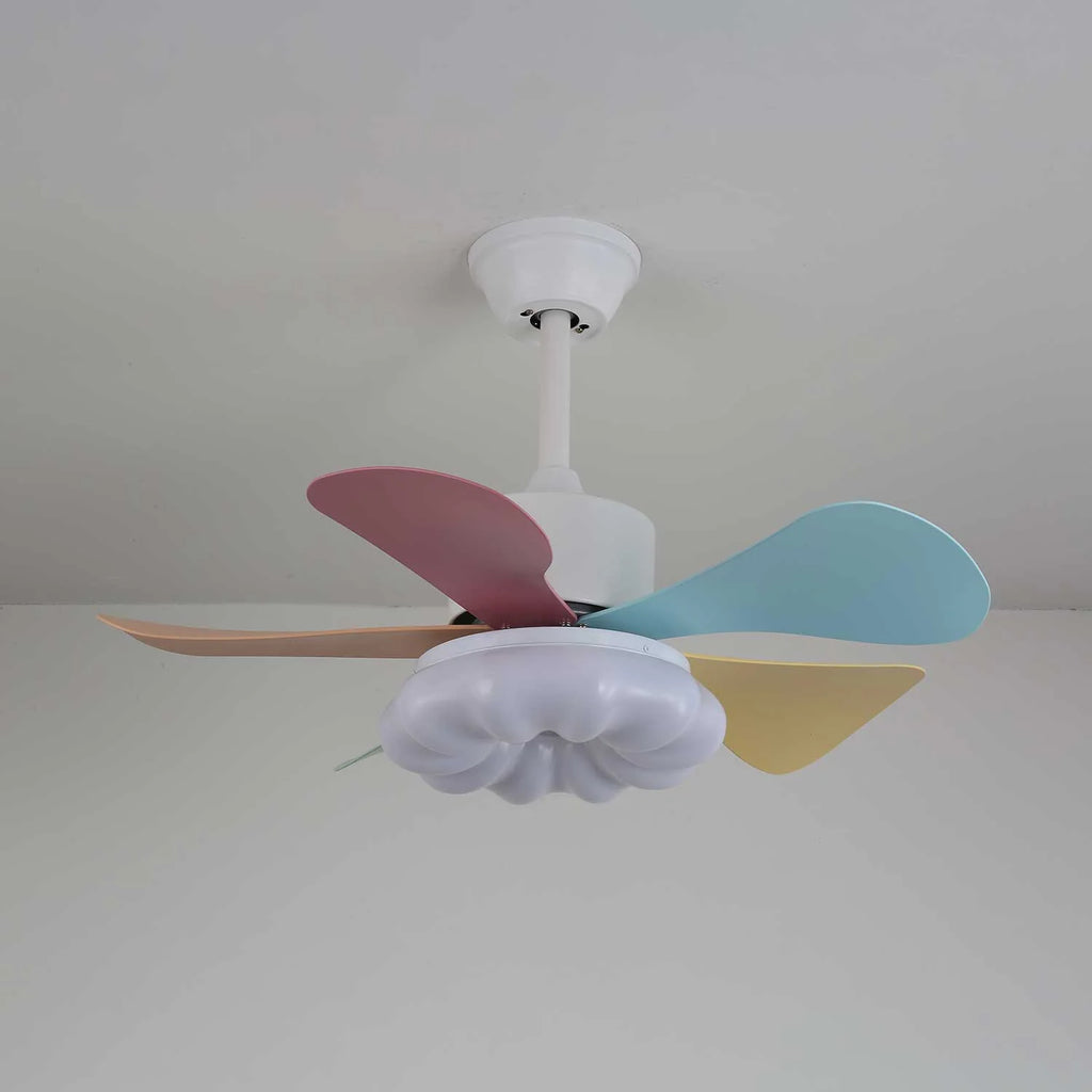 Candy Breeze Colorful Petal Glass Ceiling Fan Light