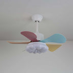 Candy Breeze Colorful Petal Glass Ceiling Fan Light